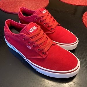 Men’s used Vans sz 9.5, red & white